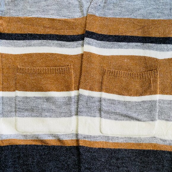 2/$18🌴 Main Strip Striped Open Cardigan Relaxed Fit, size Small - Picture 3 of 8